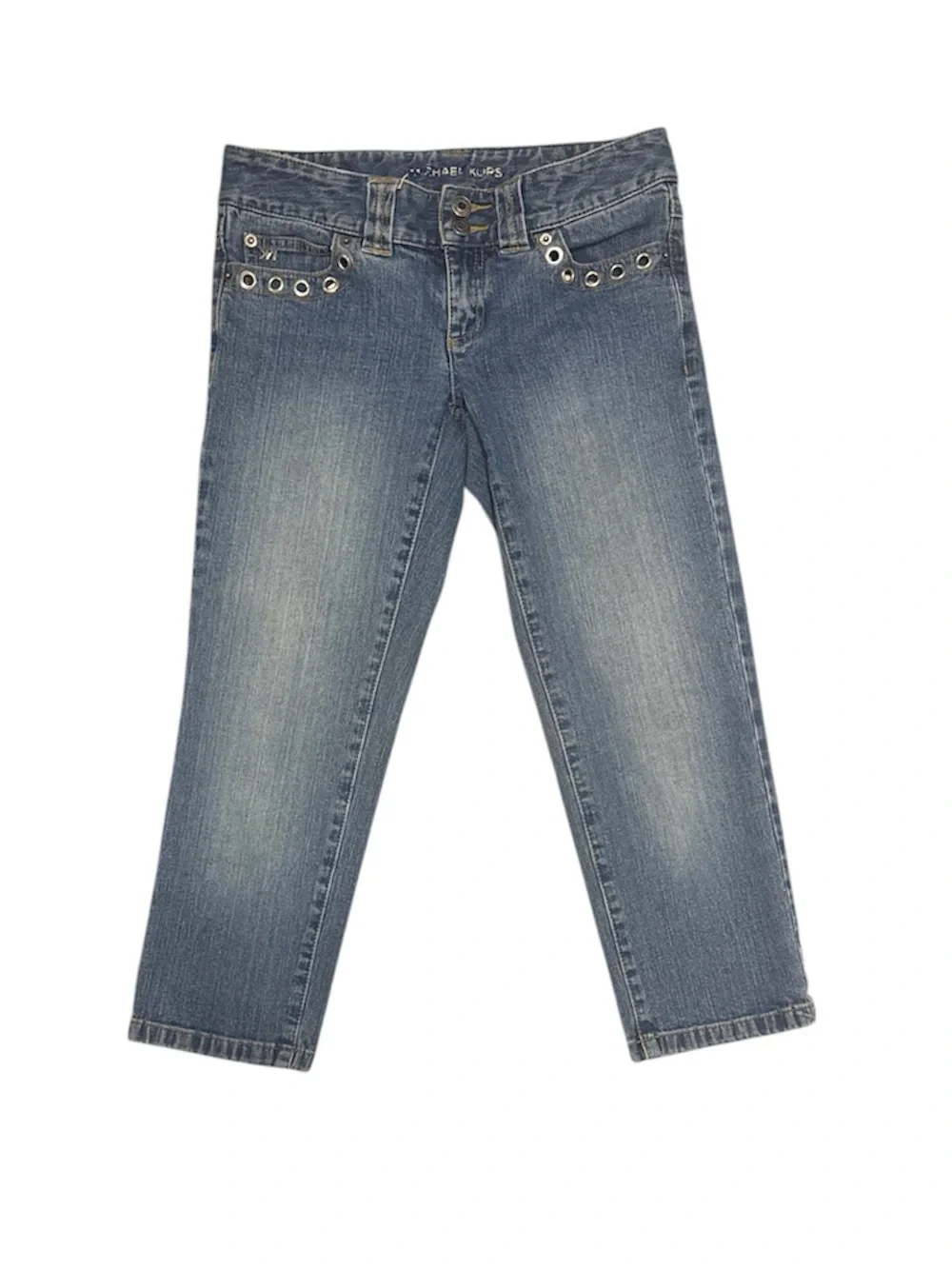 Vintage Y2K Michael Kors Capri Jeans Medium Wash with Silver Metal Details